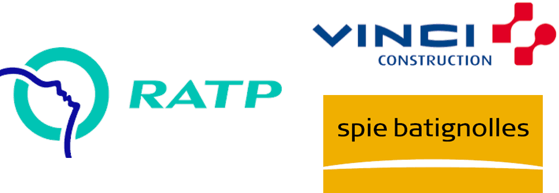 Logo for RATP, Groupement Dodin Campenon Bernard (mandataire), entités de VINCI Construction et SPIE batignolles